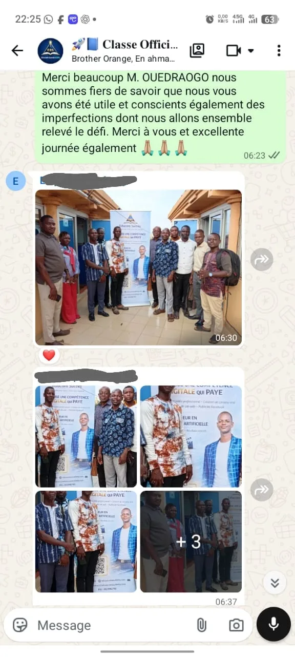 Capture WhatsApp : photos de groupe partagées par les participants