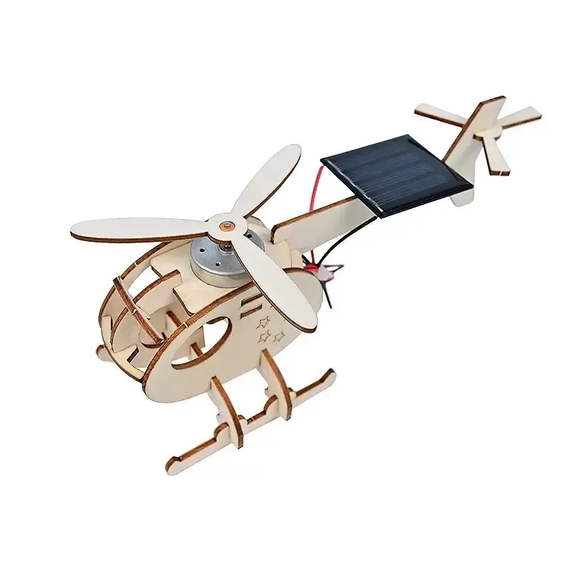 Kit d’hélicoptère solaire en bois à assembler